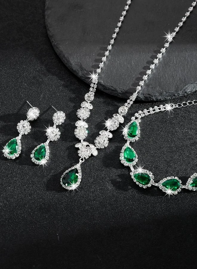 Take Two  3-Piece Embellished Necklace, Bracelet And Earrings Jewelry Set for Women | Best Price UAE